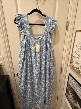 a new day Light Blue and White Floral Maxi Dress